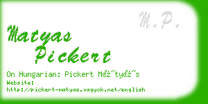 matyas pickert business card